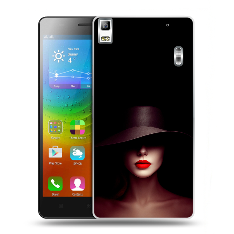 Пластиковый чехол на Lenovo A7000 с принтом Девушка в шляпе Пластиковый чехол на Lenovo A7000 с принтом Девушка в шляпе