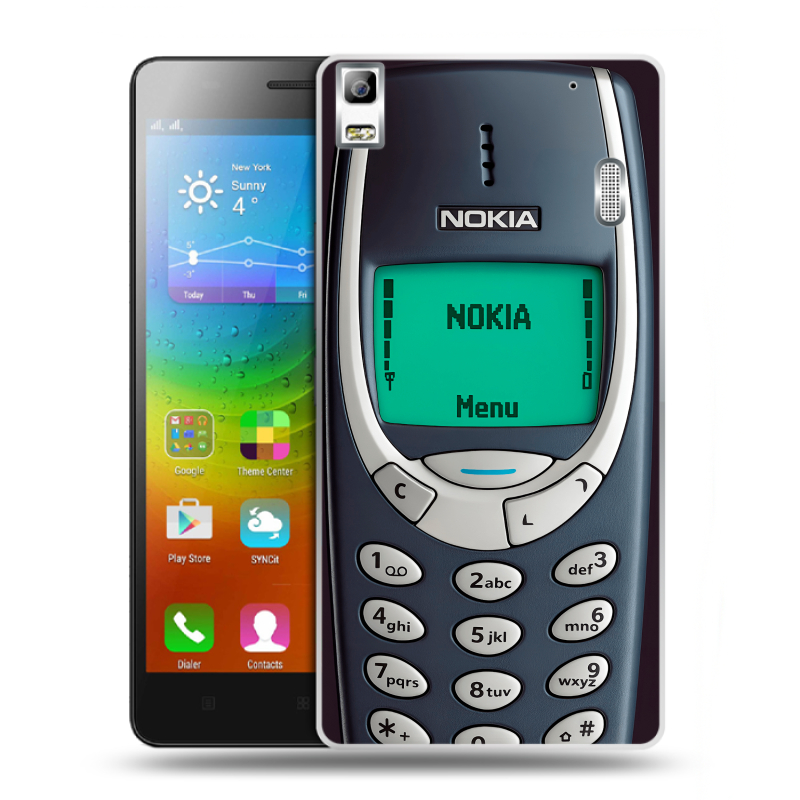 Пластиковый чехол на Lenovo A7000 с принтом Старый телефон Пластиковый чехол на Lenovo A7000 с принтом Старый телефон