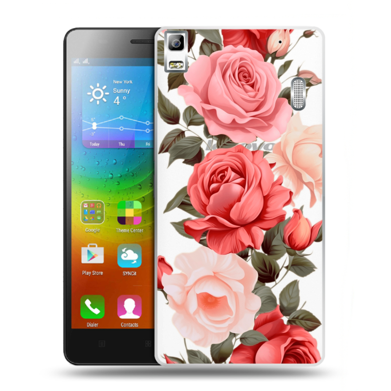 Пластиковый чехол на Lenovo A7000 с принтом Розы Пластиковый чехол на Lenovo A7000 с принтом Розы