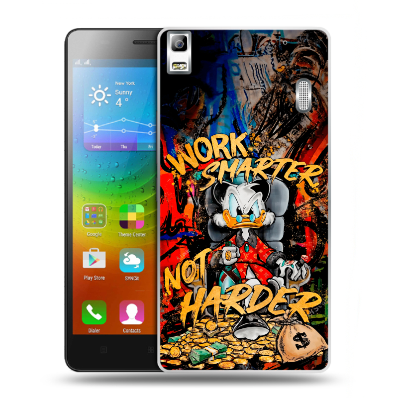 Пластиковый чехол на Lenovo A7000 с принтом Дональд Дак Деньги Пластиковый чехол на Lenovo A7000 с принтом Дональд Дак Деньги