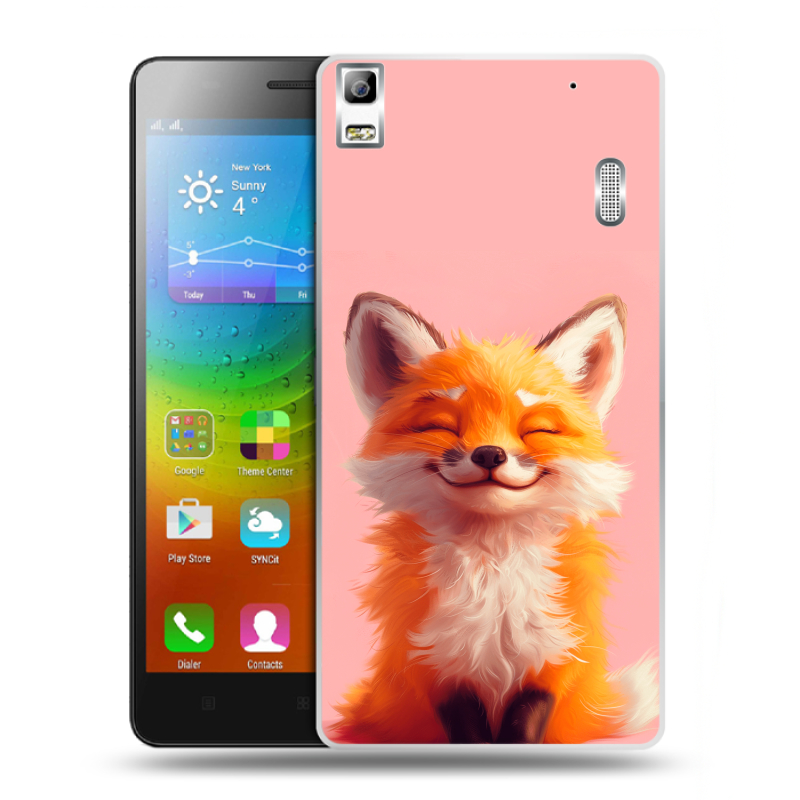 Пластиковый чехол на Lenovo A7000 с принтом милая лиса Пластиковый чехол на Lenovo A7000 с принтом милая лиса