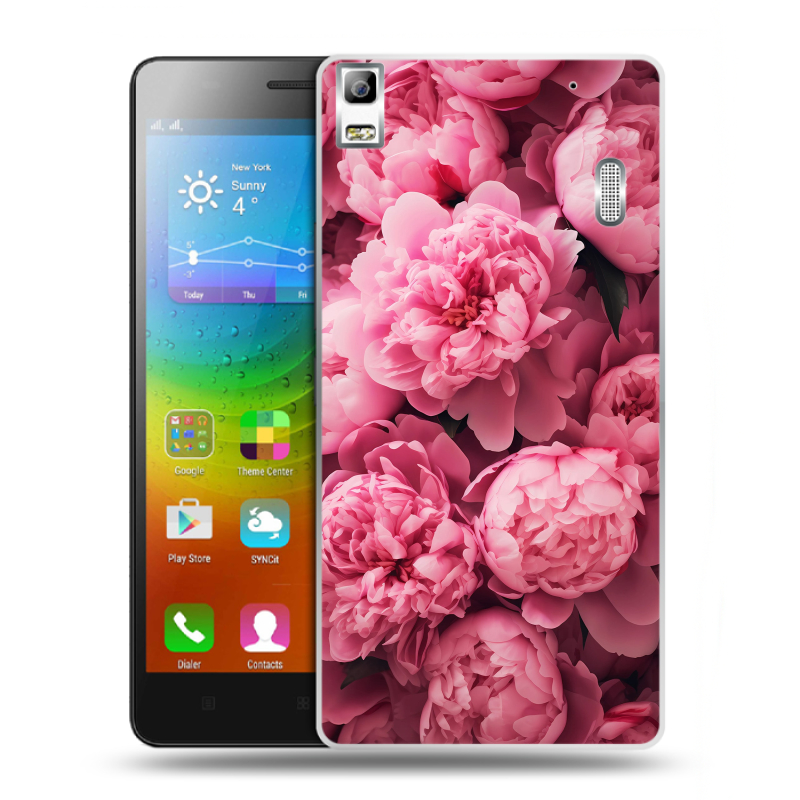 Пластиковый чехол на Lenovo A7000 с принтом цветы пионы Пластиковый чехол на Lenovo A7000 с принтом цветы пионы