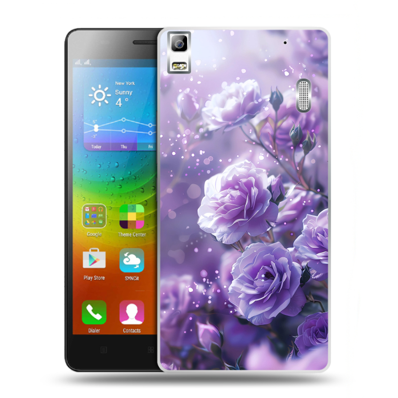 Силиконовый чехол на Lenovo A7000 с принтом Розы цветы Силиконовый чехол на Lenovo A7000 с принтом Розы цветы
