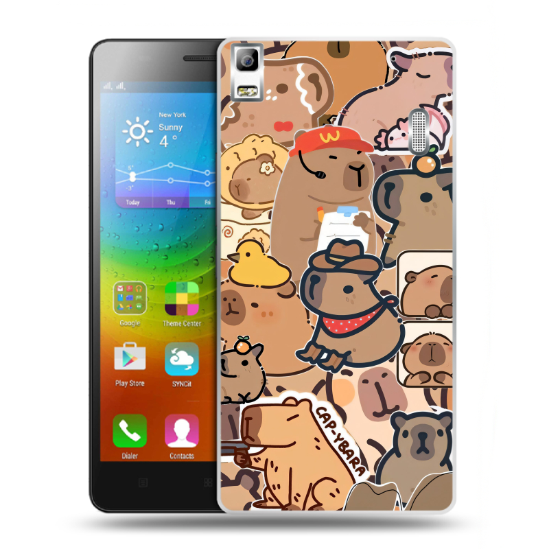 Силиконовый чехол на Lenovo A7000 с принтом капибара Силиконовый чехол на Lenovo A7000 с принтом капибара