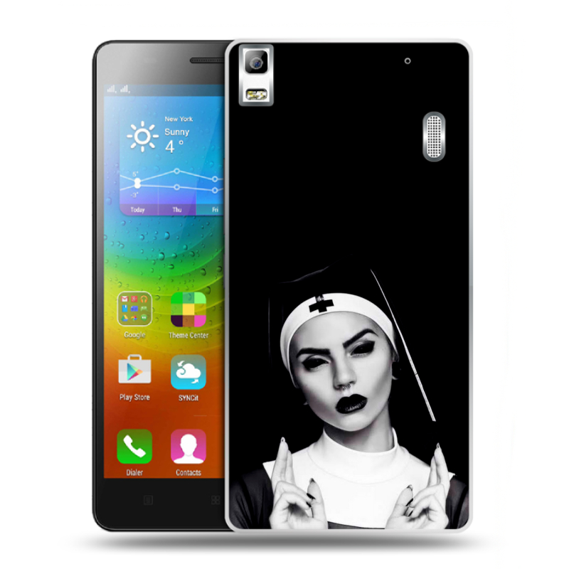 Силиконовый чехол на Lenovo A7000 с принтом монашка Силиконовый чехол на Lenovo A7000 с принтом монашка