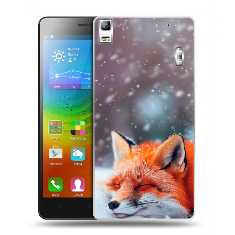 Силиконовый чехол на Lenovo A7000 с принтом лиса Силиконовый чехол на Lenovo A7000 с принтом лиса