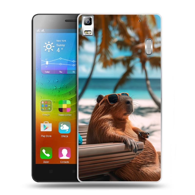 Пластиковый чехол на Lenovo A7000 с принтом Капибара Пластиковый чехол на Lenovo A7000 с принтом Капибара
