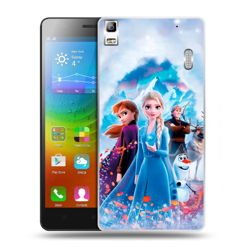 Силиконовый чехол на Lenovo A7000 с принтом Холодное сердце Frozen Силиконовый чехол на Lenovo A7000 с принтом Холодное сердце Frozen