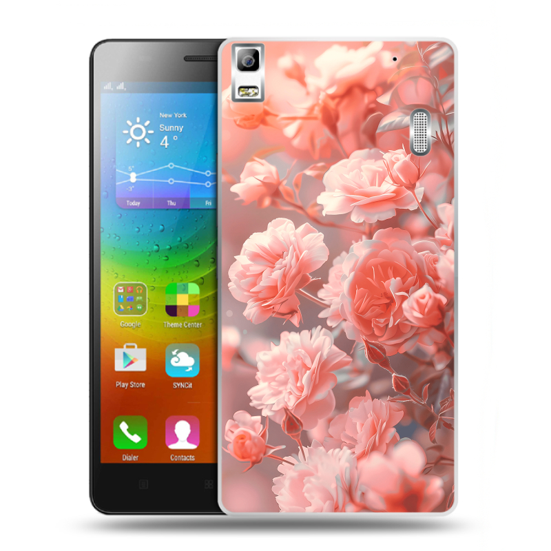 Пластиковый чехол на Lenovo A7000 с принтом Розы цветы Пластиковый чехол на Lenovo A7000 с принтом Розы цветы