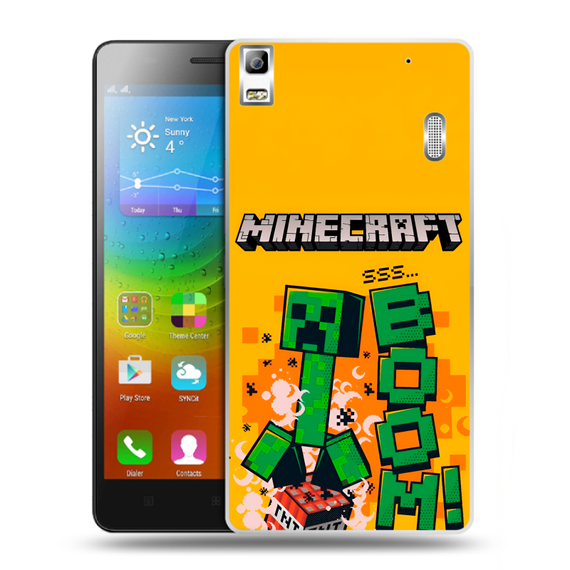 Силиконовый чехол на Lenovo A7000 с принтом Майнкрафт Minecraft Силиконовый чехол на Lenovo A7000 с принтом Майнкрафт Minecraft