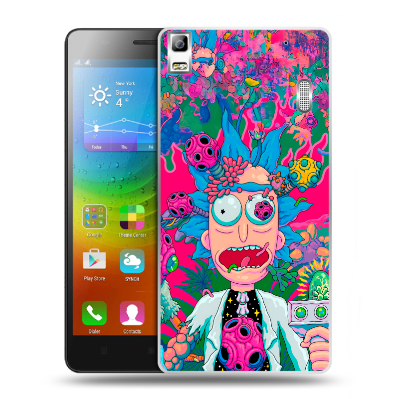 Пластиковый чехол на Lenovo A7000 с принтом Рик и Морти Rick Morty Пластиковый чехол на Lenovo A7000 с принтом Рик и Морти Rick Morty