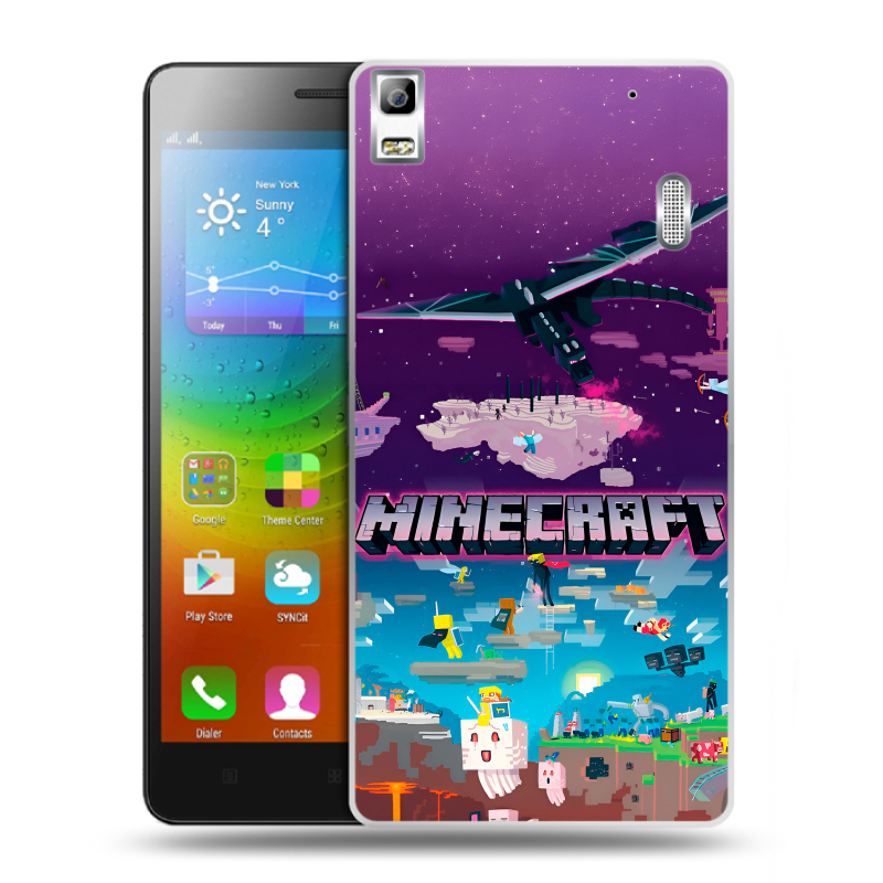 Пластиковый чехол на Lenovo A7000 с принтом Майнкрафт Minecraft Пластиковый чехол на Lenovo A7000 с принтом Майнкрафт Minecraft