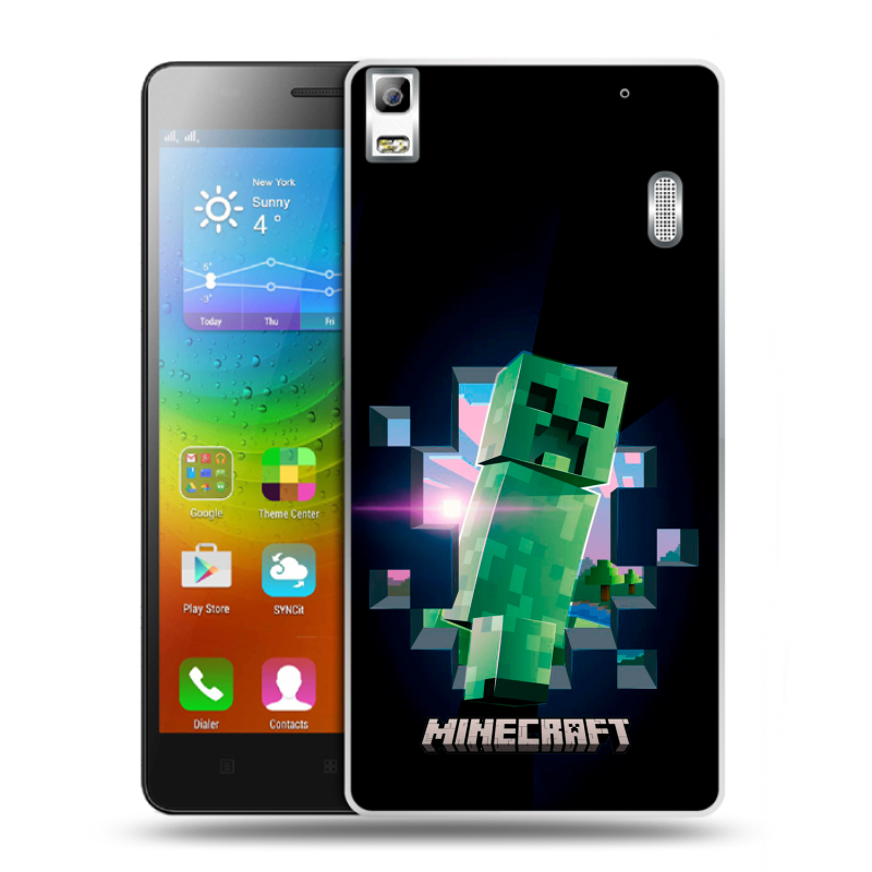Силиконовый чехол на Lenovo A7000 с принтом Майнкрафт Minecraft Силиконовый чехол на Lenovo A7000 с принтом Майнкрафт Minecraft