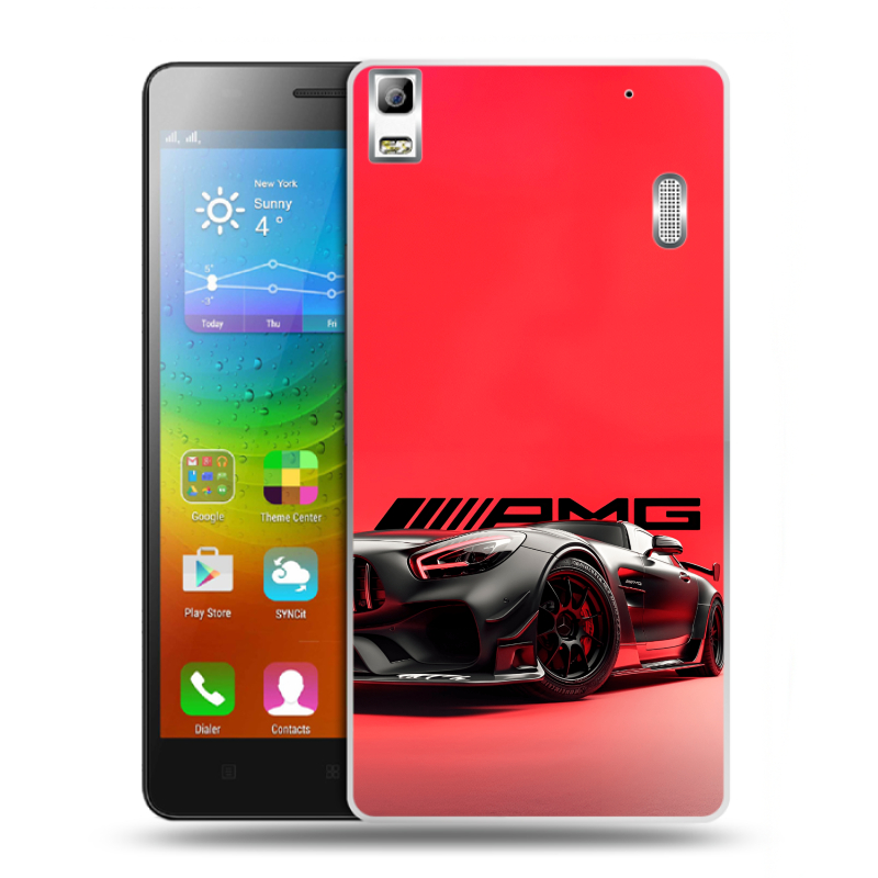 Пластиковый чехол на Lenovo A7000 с принтом Мерседес Mercedes AMG Пластиковый чехол на Lenovo A7000 с принтом Мерседес Mercedes AMG