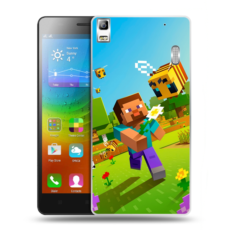 Пластиковый чехол на Lenovo A7000 с принтом Майнкрафт Minecraft Пластиковый чехол на Lenovo A7000 с принтом Майнкрафт Minecraft
