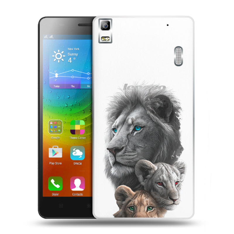 Пластиковый чехол на Lenovo A7000 с принтом Львы Пластиковый чехол на Lenovo A7000 с принтом Львы