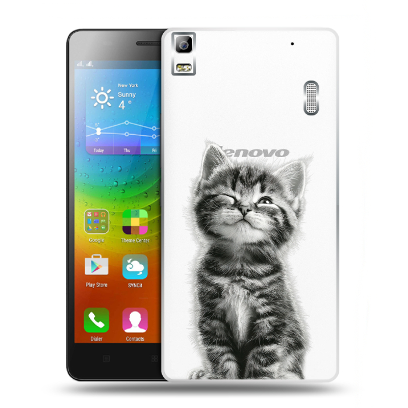 Пластиковый чехол на Lenovo A7000 с принтом Котенок Пластиковый чехол на Lenovo A7000 с принтом Котенок