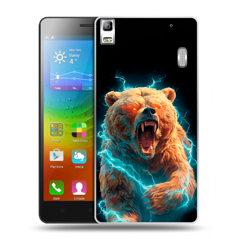 Пластиковый чехол на Lenovo A7000 с принтом Медведь Пластиковый чехол на Lenovo A7000 с принтом Медведь