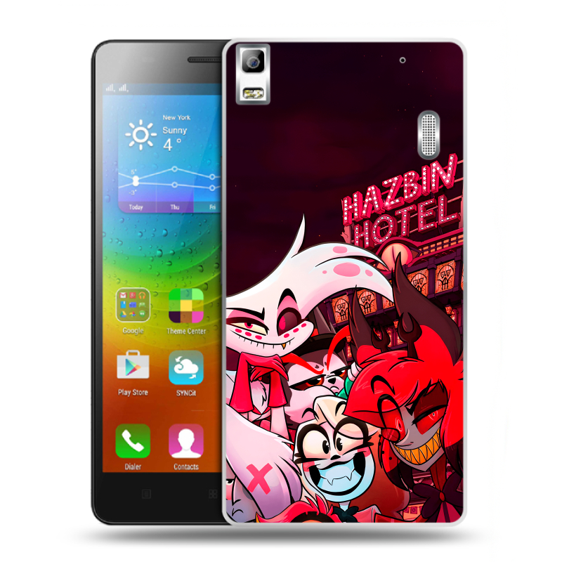 Силиконовый чехол на Lenovo A7000 с принтом Hazbin Hotel Отель Хазбин Силиконовый чехол на Lenovo A7000 с принтом Hazbin Hotel Отель Хазбин
