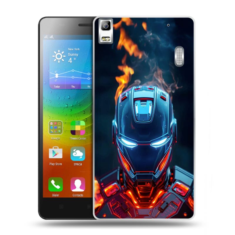 Силиконовый чехол на Lenovo A7000 с принтом IronMan Железный человек Силиконовый чехол на Lenovo A7000 с принтом IronMan Железный человек