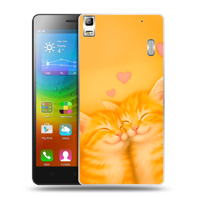 Пластиковый чехол на Lenovo A7000 с принтом Милые котята Пластиковый чехол на Lenovo A7000 с принтом Милые котята