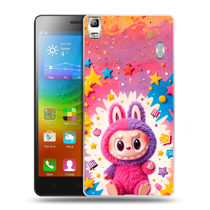 Пластиковый чехол на Lenovo A7000 с принтом Labubu Лабубу Пластиковый чехол на Lenovo A7000 с принтом Labubu Лабубу