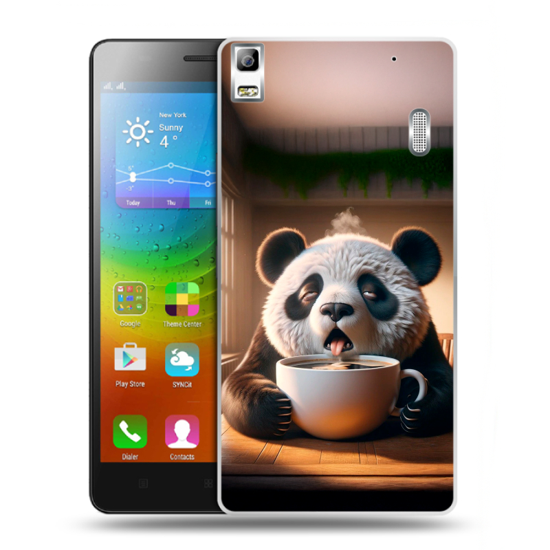 Пластиковый чехол на Lenovo A7000 с принтом смешная панда Пластиковый чехол на Lenovo A7000 с принтом смешная панда