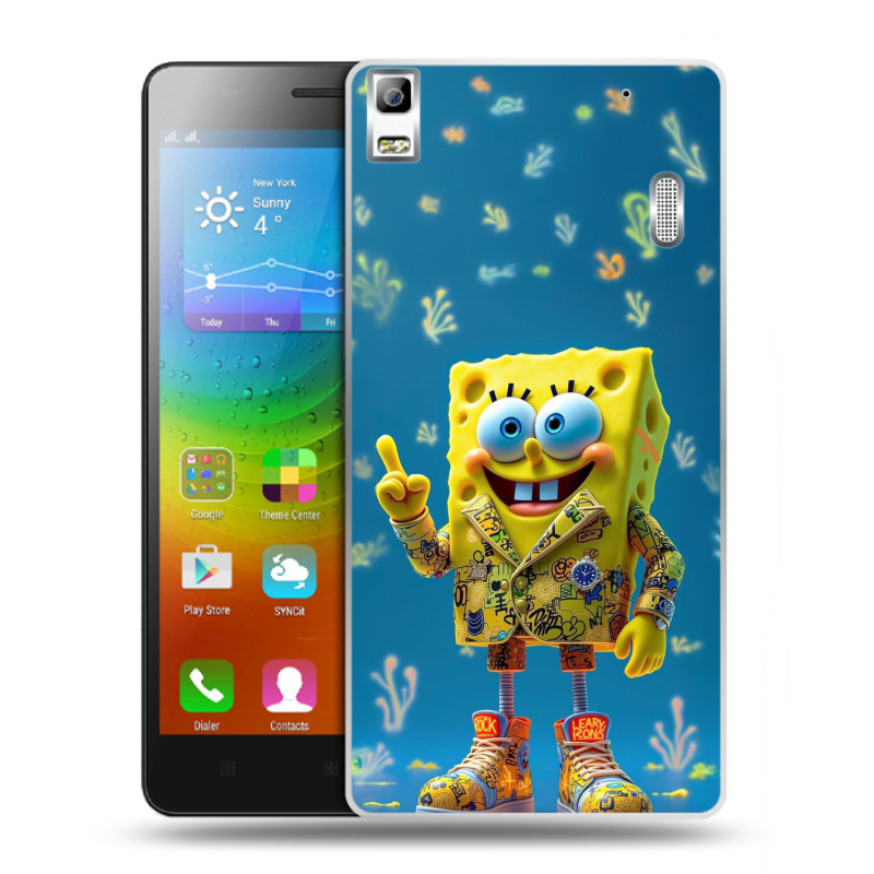 Силиконовый чехол на Lenovo A7000 с принтом Спанч боб Спанчбоб Силиконовый чехол на Lenovo A7000 с принтом Спанч боб Спанчбоб