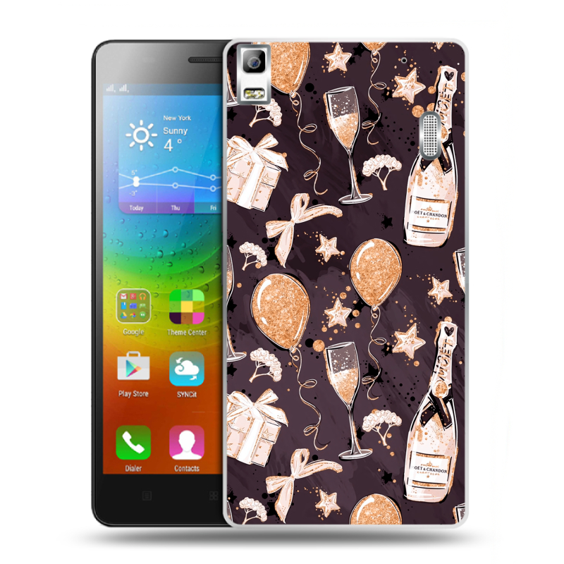 Силиконовый чехол на Lenovo A7000 с принтом Новый год Силиконовый чехол на Lenovo A7000 с принтом Новый год