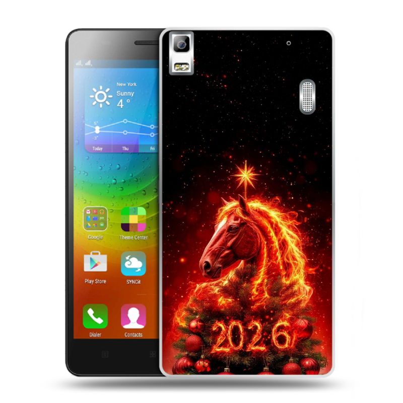 Пластиковый чехол на Lenovo A7000 с принтом Новый год Пластиковый чехол на Lenovo A7000 с принтом Новый год
