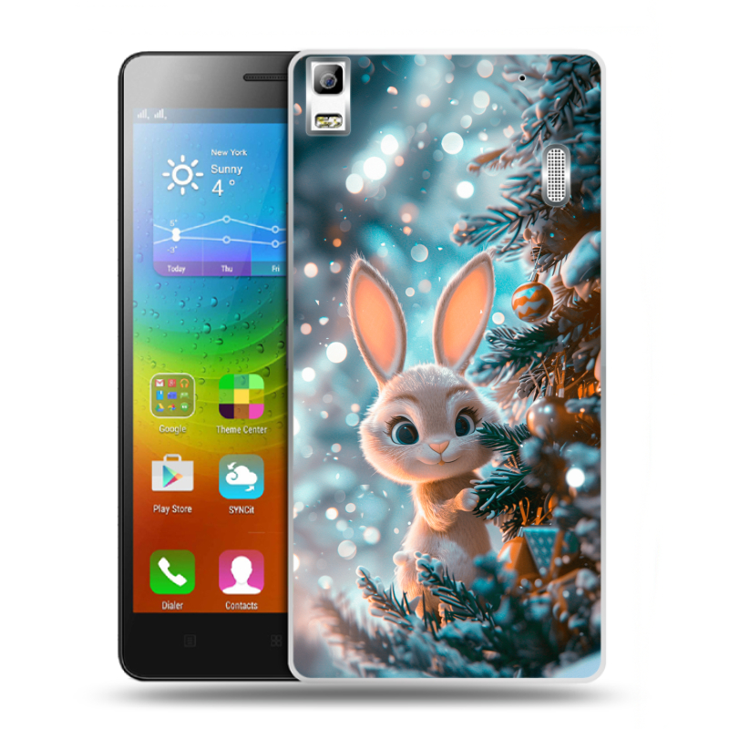 Силиконовый чехол на Lenovo A7000 с принтом Новый год Силиконовый чехол на Lenovo A7000 с принтом Новый год