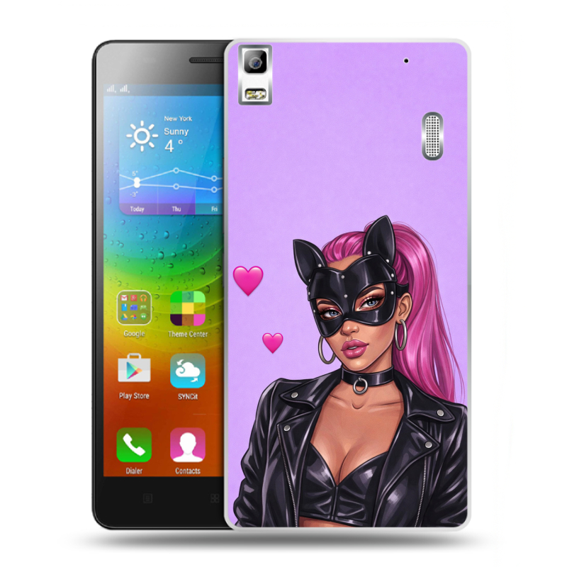 Пластиковый чехол на Lenovo A7000 с принтом женский Пластиковый чехол на Lenovo A7000 с принтом женский
