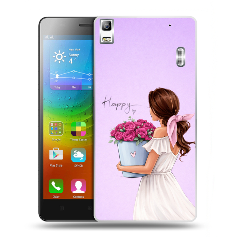 Пластиковый чехол на Lenovo A7000 с принтом женский Пластиковый чехол на Lenovo A7000 с принтом женский