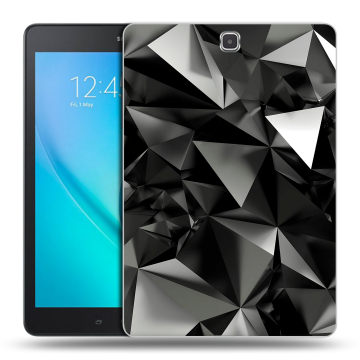 Силиконовый чехол на планшета Samsung Galaxy Tab A 9.7 с принтом Черные кристаллы