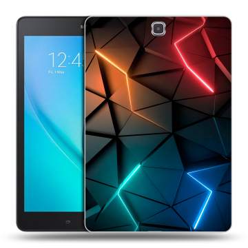 Силиконовый чехол на планшета Samsung Galaxy Tab A 9.7 с принтом Абстракция неон