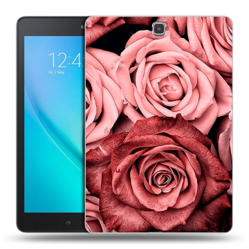 Силиконовый чехол на планшета Samsung Galaxy Tab A 9.7 с принтом Цветы розы