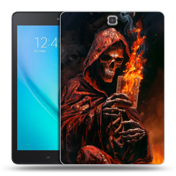 Силиконовый чехол на Samsung Galaxy Tab A 9.7 с принтом Скелет и карты