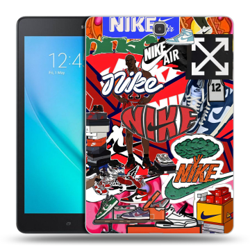 Силиконовый чехол на Samsung Galaxy Tab A 9.7 с принтом Найк Nike яркий
