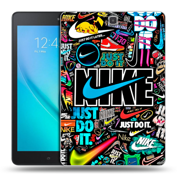 Силиконовый чехол на Samsung Galaxy Tab A 9.7 с принтом найк nike черный