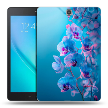 Силиконовый чехол на Samsung Galaxy Tab A 9.7 с принтом голубые орхидеи