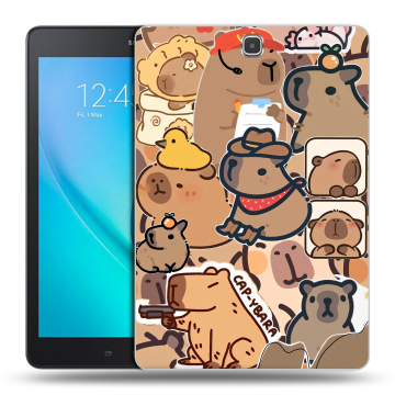 Силиконовый чехол на Samsung Galaxy Tab A 9.7 с принтом капибара Силиконовый чехол на Samsung Galaxy Tab A 9.7 с принтом капибара