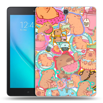 Силиконовый чехол на Samsung Galaxy Tab A 9.7 с принтом капибары Силиконовый чехол на Samsung Galaxy Tab A 9.7 с принтом капибары