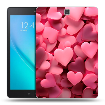 Силиконовый чехол на Samsung Galaxy Tab A 9.7 с принтом розовые сердечки Силиконовый чехол на Samsung Galaxy Tab A 9.7 с принтом розовые сердечки