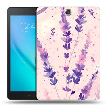 Силиконовый чехол на Samsung Galaxy Tab A 9.7 с принтом цветы лаванда Силиконовый чехол на Samsung Galaxy Tab A 9.7 с принтом цветы лаванда
