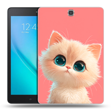 Силиконовый чехол на Samsung Galaxy Tab A 9.7 с принтом Розовый котенок