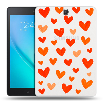 Силиконовый чехол на Samsung Galaxy Tab A 9.7 с принтом Сердечки