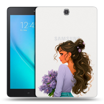 Силиконовый чехол на Samsung Galaxy Tab A 9.7 с принтом девушка цветы