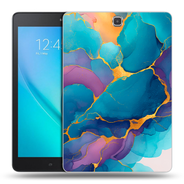 Силиконовый чехол на Samsung Galaxy Tab A 9.7 с принтом Мрамор блестки