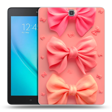 Силиконовый чехол на Samsung Galaxy Tab A 9.7 с принтом Розовые бантики Силиконовый чехол на Samsung Galaxy Tab A 9.7 с принтом Розовые бантики