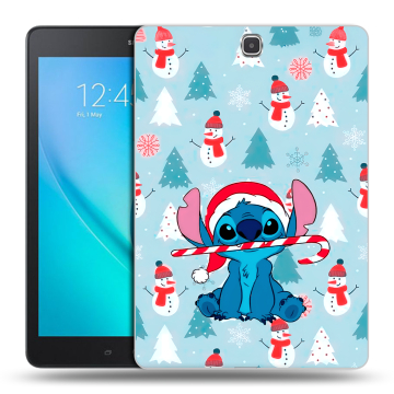 Силиконовый чехол на Samsung Galaxy Tab A 9.7 с принтом Стич Новый год